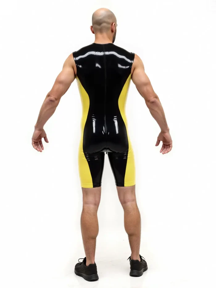 Latex Sleeveless Double Stripe Bodysuit