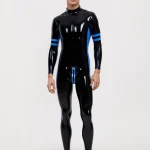 Latex Short Sleeves Contrast Bodysuit