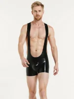 Male Latex Suspender Shorts