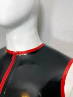 Sleeveless Latex Top with Red Trim
