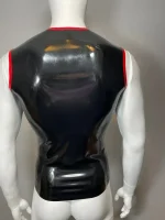 Sleeveless Latex Top with Red Trim