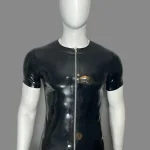 Sleeveless Latex Top with Red Trim