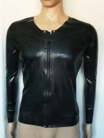 Men??s Latex Long Sleeve Top with Zipper