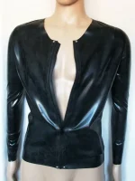 Men??s Latex Long Sleeve Top with Zipper