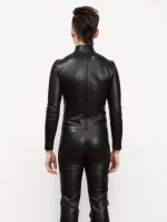 Black Latex Long Sleeve High Neck Shirt