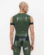 Men??s Latex Tank Top with Front Zip
