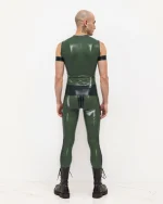 Men??s Latex Tank Top with Front Zip