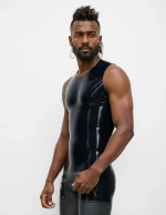 Latex Sleeveless Fitted Tank Top For Men