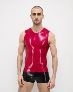 Latex Sleeveless Fitted Tank Top For Men