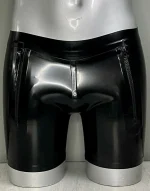 Latex Shorts with Front Zip