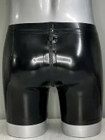 Latex Shorts with Front Zip