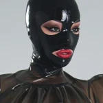 Pink Latex Mask with Blonde Hairpiece