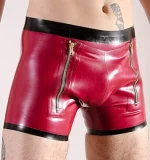 Latex Double Zip Sailor Short
