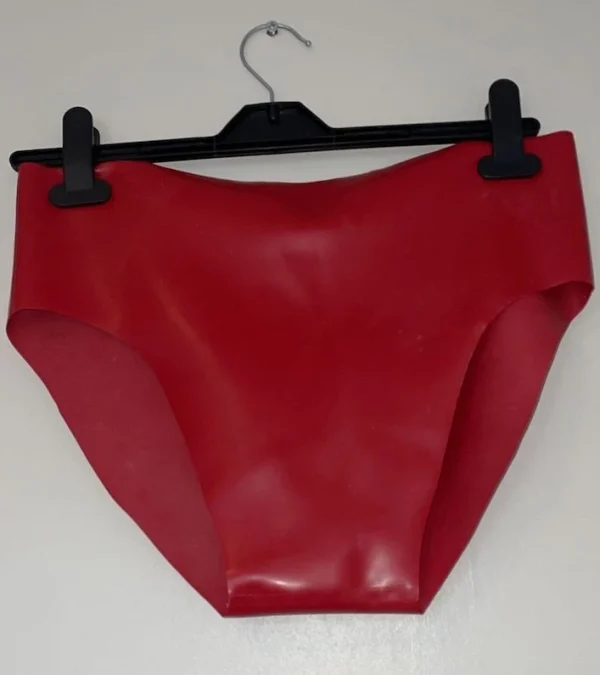 Classic Red Latex Mens Without Pouch briefs