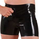 Latex Boxer Short with Contrast Waistband and Edge Trim For Men