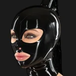 High Neck Tight Latex Vest with Concealed Front Zipper