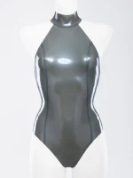 Latex High Neck Sleeveless Cut Swimsuit