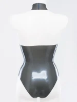 Latex High Neck Sleeveless Cut Swimsuit