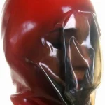 Black Latex Full Hood with Mouth Opening
