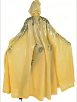 Latex Hooded Long Flared Cape