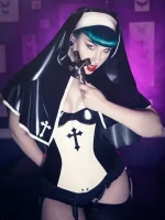Latex Nun mini cape