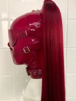 Latex Bondage Pigtail Hood