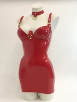 Latex O Ring Mini Dress