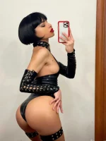 Latex Krystal bodysuit in Black and Gold. Belt not included
