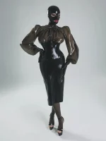 Latex Helena midi skirt