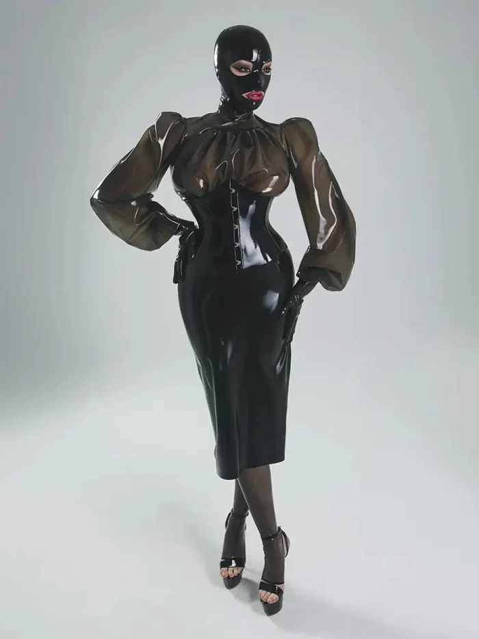 Latex Helena midi skirt