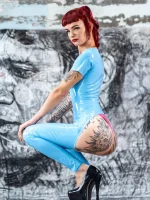 Latex Esilda Rubber Chaps Catsuit