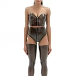 Latex lingerie: Halter Bra + High-Waisted Panties