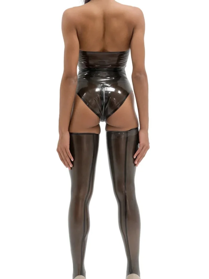 Latex Top and High-Waist Panties set