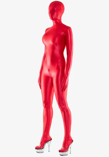 Latex Fully enclosed shiny spandex catsuit