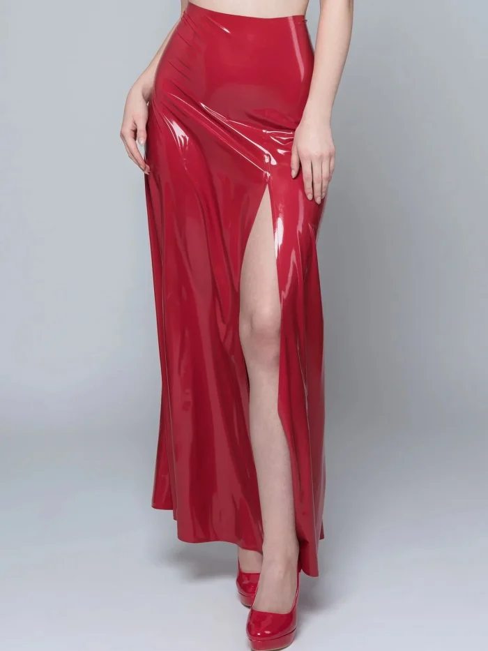 Latex Crush Maxi Skirt