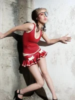 Latex Ruffle Skirt with Bows