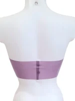 Latex Lilac & Pink Bandeau Top: Strapless Crop Top