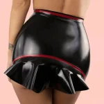 Latex Layered Split Skirt