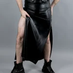 Latex Black Buckle Kilt