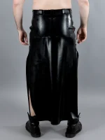 Latex Black Split Skirt