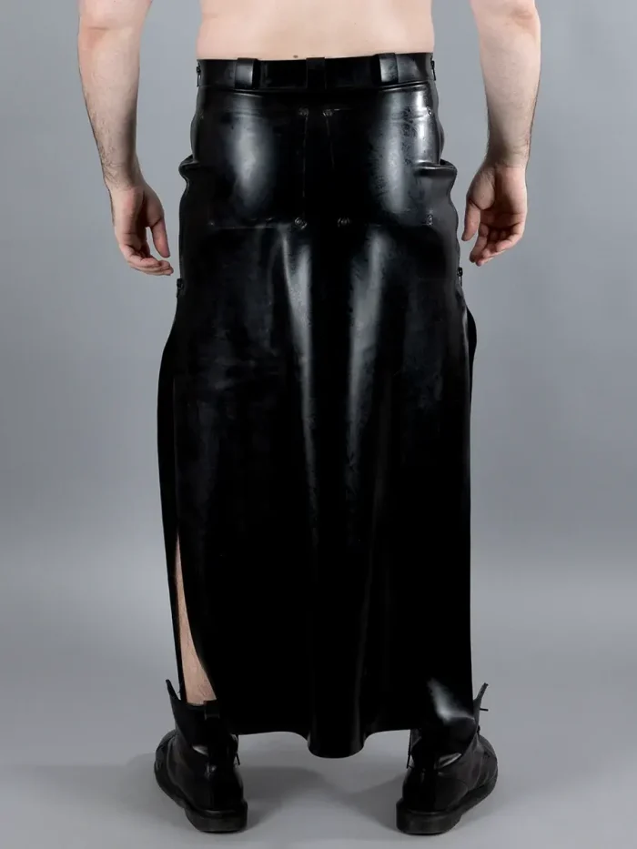 Latex Black Split Skirt