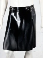 Latex Black Buckle Kilt