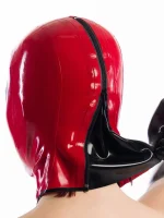 Latex hood Kartzela with inflatable gag