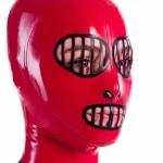 Latex hood Kartzela with inflatable gag