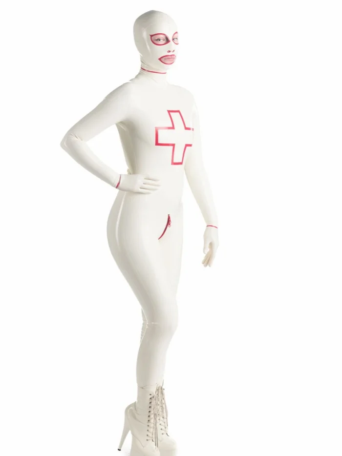 Latex Women's catsuit for nurse