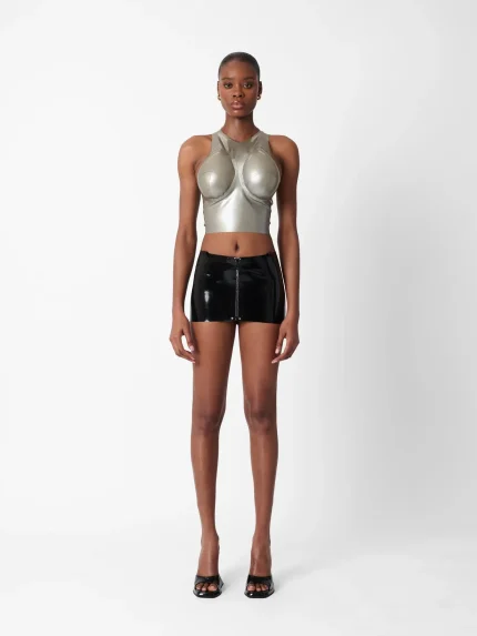 Latex Crikey Top Silver