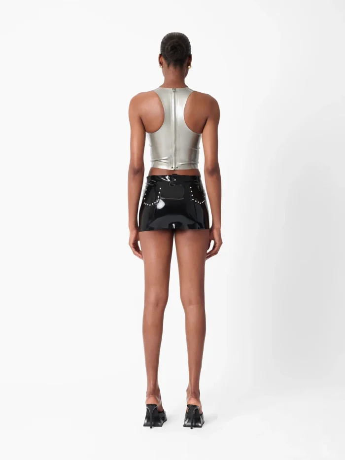 Latex Manhattan Mini Skirt Black