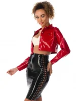 Latex Kim Cropped Rubber Jacket