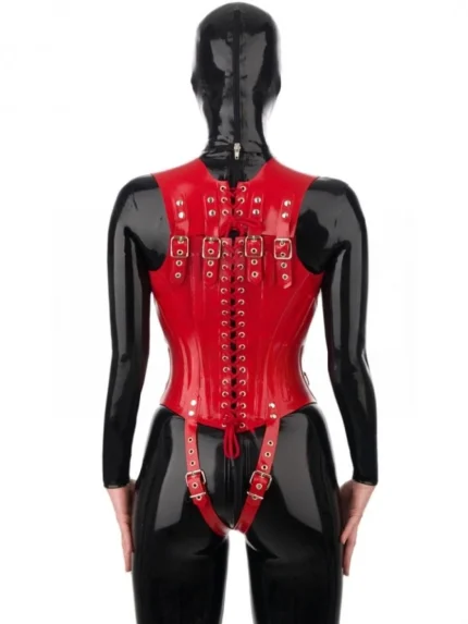 Latex discipline corset