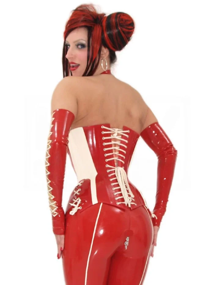 Latex overbust CORSET with deco lacing